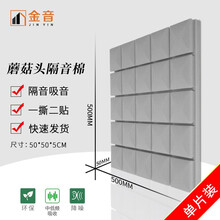 金音 隔音棉墙体自粘 吸音棉卧室内琴鼓房隔音板隔音门窗ktv消音海绵材料蘑菇头 蘑菇头灰色 优质款【无背胶】