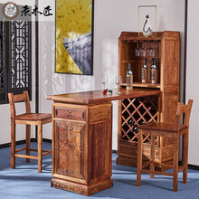 质木匠红木家具非洲花梨学名刺猬紫檀客厅中式酒柜储物柜餐厅红酒柜全榫卯厂家直销 酒柜 【组合吧台酒柜】