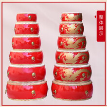 威风锣鼓龙鼓堂鼓扁鼓排鼓牛皮大鼓演出鼓盘鼓成人儿童鼓中国红鼓 12寸龙鼓+鼓棒+鼓架