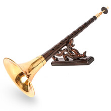 米囹 唢呐乐器全套初学者成人演奏乌木D调纯铜大小号 乌木A+