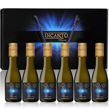 超市	INCANTO意大利莫斯卡托起泡酒原瓶进口moscato气泡果酒依卡特甜白葡萄酒（单支装配香槟杯） 小瓶礼盒装（187ml*6支酒）