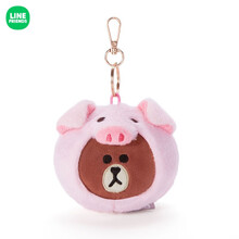 LINE FRIENDS布朗熊丛林系列包挂 卡通动漫可爱周边配饰包包挂件公仔钥匙扣毛绒玩具 猪猪布朗熊 挂件