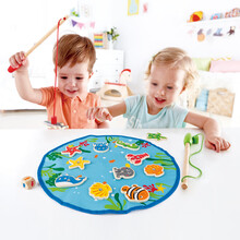 德国(Hape)缤纷垂钓乐儿童钓鱼游戏早教玩具铁盒包装升级款海洋动男孩女孩节日礼物 2岁+ E8346