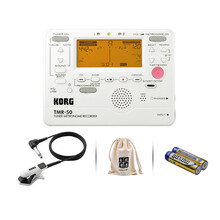 科音KORG TM50TM60单簧管乐提琴通用校音器调音器节拍器带拾音夹 科乐格玉阙 TMR50白色+CM300拾音夹+电池+收纳袋