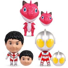 儿童钢铁飞龙奥特曼数字电子变形手表恐龙机器人变身器五合体机械兽儿童男孩玩具 （新款）Q版奥特曼小粉龙乐乐【C956】