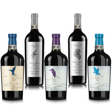 智利原装进口红酒干红葡萄酒 鸣斯小镇组合共5瓶装 14度和13.5度（赤霞珠+西拉子+梅洛+佳美娜）