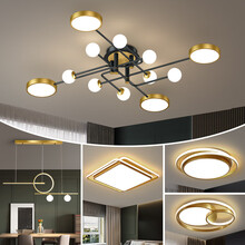 VVS美学灯 新款led卧室吸顶灯大气家用简约后现代轻奢客厅卧室餐厅全屋套餐 三室两厅无极调光+遥控【 包安装到手价3188】