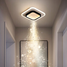 衣帽间灯长条灯吸顶灯led北欧家用极简卫生间灯走廊灯过道灯入户灯门厅灯玄关灯创意个性简约现代阳台灯 方形款【三色20W】边长24cm