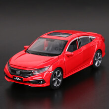 本田十代思域三厢版六开门合金车模声光金属玩具仿真汽车模型摆件！ 红色思域三厢版盒装