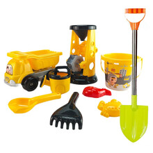 儿童沙滩玩具套装沙漏铲子和桶男孩女孩宝宝玩沙子挖沙工具大铲子沙池漏室内家用六一儿童节礼物 沙滩玩具9件套装