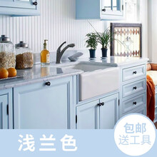 三青 水性木器漆清漆家具油漆 木漆木器门窗木质翻新修补木门面漆喷漆白油漆净味家用环保涂料 浅兰色(半哑光 带工具) 1kg 约涂刷8平