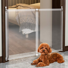 宠趣汇狗窝挡板护栏室内狗狗笼子猫栅栏泰迪隔离门栏小型犬宠物围栏塑料  【长 101 高 70cm】2片装（超大磨砂片） 【无痕挂钩】+【链接捆+升级加固扣】