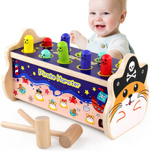 巧之木打地鼠敲击玩具 大号10孔双锤木制亲子互动 婴幼儿童宝宝早教玩具3-4-5-6周岁男女孩礼物