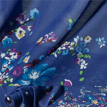 煊缎 真丝棉布 定位碎花印花连衣裙布料 服装 面料 夏季透气布 布料色 定位长*宽=110厘米*110厘米(