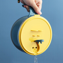 麦轩 304不锈钢泡面碗快餐杯不锈钢带餐具保温饭盒学生1人便携食堂高中打便当上班族 304泡面碗-深蓝