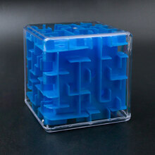 迷宫小球  3D迷宫玩具走珠幼儿园平衡滚珠立体儿童动脑专注力训练 正方形迷宫(蓝色)