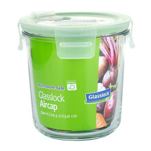 Glasslock耐热钢化玻璃保鲜盒排气孔保鲜韩国进口微波炉饭盒720ml 绿色