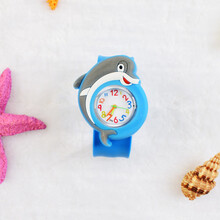 儿童玩具手表2-3岁男孩卡通女孩幼儿可爱小童啪啪圈电子表 海豚