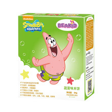 美国Beakid海绵宝宝米饼入口即化磨牙棒饼干不添加糖和食盐零食54g 蔬菜味