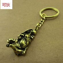 适配黄铜钟馗铃铛汽车钥匙扣如意挂件吊坠镇纸摆件捉鬼天师赐福定制 +链条