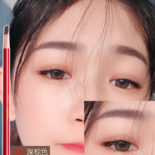 李佳琦推荐化妆师专用铅笔式原画师鸭嘴砍刀眉笔女削笔木质硬芯方芯 02#深棕色(单支)