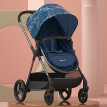 小龙哈彼婴儿车便捷高景观推车双向可坐可躺提篮式轻便折叠 LC710-S179B  绀青色