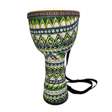 非洲鼓 儿童标8 幼儿园初学者丽江手鼓打击乐器云南迷你 绿萝森林(8寸 背带款)