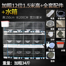 大号加粗鸽子用品用具12位16位养殖鸽子笼信鸽配对笼肉鸽繁殖笼子 加粗12位1.5米高+全套配件+水箱
