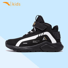 安踏童鞋男童棉鞋男童加绒保暖运动鞋小学生潮鞋休闲鞋子 黑/安踏白 30