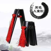 快板江苏竹板儿童学生初学入门演奏响板 老竹黑色儿童+绒布套+电子教材