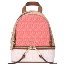 迈克·科尔斯（MICHAEL KORS） MK女包 专柜款RHEA ZIP系列PVC粉色拼色双肩包 30S0GEZB0B PNKGRPFT MLT