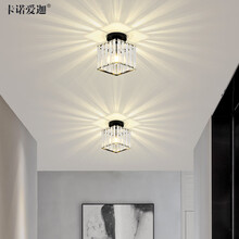 卡诺爱迦 水晶过道灯走廊灯现代简约创意玄关阳台吸顶灯 【黑色】方形