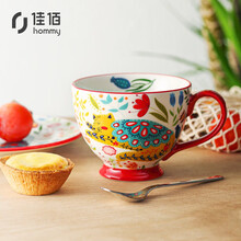 佳佰【京东自有品牌】美式新品彩猫系列马克杯陶瓷杯子早餐牛奶麦片咖啡杯 男女情侣杯大容量奶昔杯水杯子