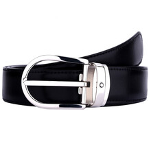 ＜送男友＞MONTBLANC万宝龙 男士经典系列椭圆形针扣皮带/腰带 38157/128135