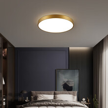 VVS美学灯 轻奢全铜卧室灯吸顶灯北欧创意灯饰现代简约led书房灯具 全铜40*40CM无极调光+遥控