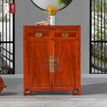 比艺 红木家具非洲花梨（学名：刺猬紫檀）实木鞋柜入门玄关柜新中式客厅防尘鞋架储物柜收纳门厅柜 鞋柜88*36*108cm