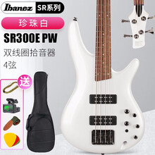 Ibanez依班娜电贝斯主动拾音bass四弦五弦电贝司SR300EB/400EQM/500E SR300E PW(白色)