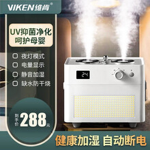 【双喷大雾量】维肯加湿器迷你无线可充电小巧小型静音加湿夜灯两用家用婴儿孕妇空调房办公室桌面USB便携 【复古黑胶唱片机双喷口 可充电】珍珠白