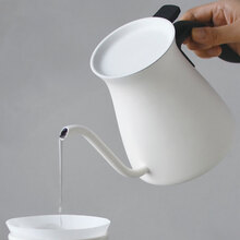 日本进口KINTO手冲咖啡壶长嘴细口壶 挂耳咖啡壶不锈钢水壶泡茶壶 白色-900ml