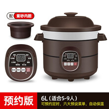 彩发（CAI FA） 陶瓷电炖锅全自动智能煲汤锅熬煮粥锅神器紫砂电砂锅家用炖盅养生 预约版6L（适合5-9人使用）