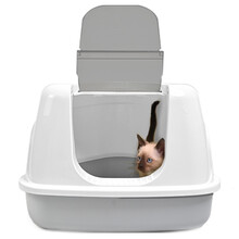 猫森林 三角猫砂盆 封闭式 宠物猫咪厕所用品 防外溅猫尿盆