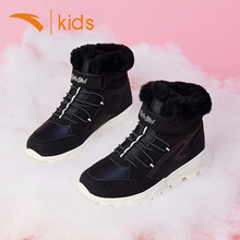 安踏童鞋 儿童棉鞋二棉鞋夏季加绒棉鞋新款女童高帮保暖夏鞋A32046810 6810-3黑 37