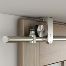 天花板谷仓门吊轨室内推拉移门木门滑道五金吊轮带配件门吊顶轨道 3双门-平轮子