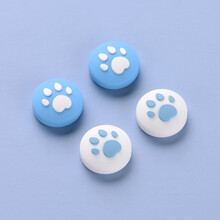 丸图 任天堂Switch摇杆冒Joy-Con手柄摇杆帽可爱猫爪保护套NS配件可爱创意 多色任意组合 薄款猫爪摇杆帽【蓝色+白蓝】1对，自选颜色备注