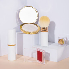 美卡芙优 腮红刷子伸缩式便携带盖单支刷 粉饼散粉刷蜜粉修容刷一支装 化妆刷子 彩妆 化妆刷工具 白月光