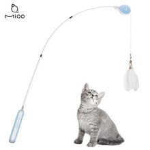 mioo 猫玩具逗猫棒长杆耐咬钓猫棒羽毛铃铛猫咪玩具宠物用品 双羽毛高配款