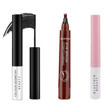 BLUETHIN细刷头睫毛膏 浓密纤长卷翘防晕染大眼睛 防水防汗不结块学生网红同款 睫毛膏+眼线液+四叉眉笔