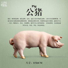 玩模乐儿童认知动物模型玩具 仿真农场动物牛马羊猪驴狗猫鸭鹅鸡男女孩礼物3-10岁 猪