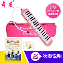 奇美 口风琴37键帆布包学习教学演奏口风琴儿童中小学生用课堂教学初学者男孩女孩专用演奏级比赛用琴 粉色