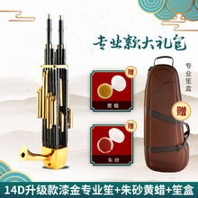 宏艺凤鸣14簧17簧21簧初学专业扩音紫竹圆笙方笙厂家直销 14D升级款漆金专业笙+朱砂+黄蜡+笙盒